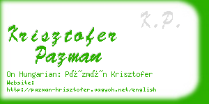 krisztofer pazman business card